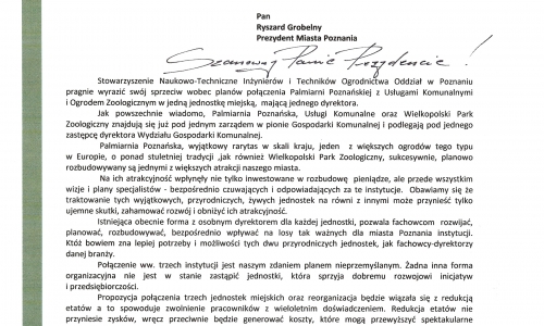 List otwarty do Prezydenta Miasta Poznania
